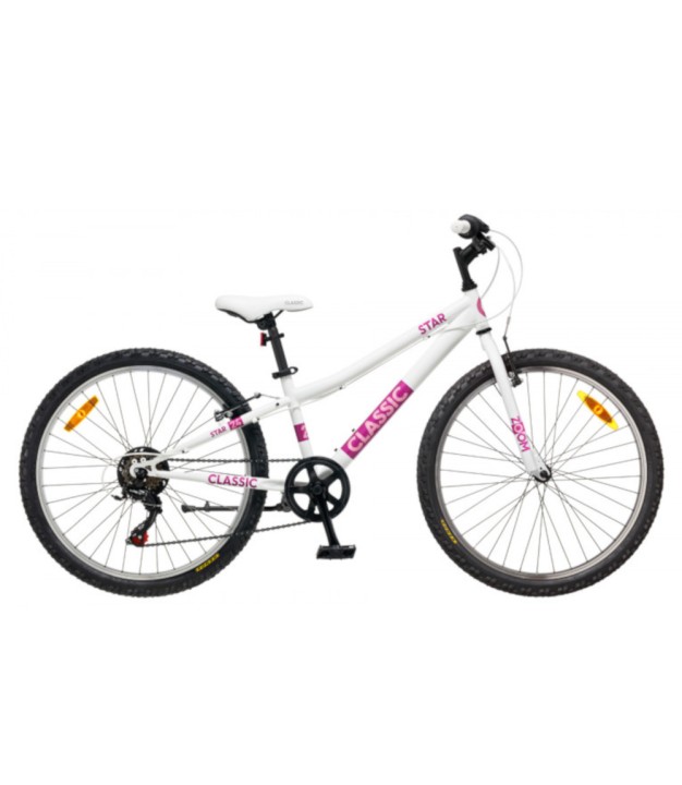 Classic Star 24'' Kids Bike, White/Pink