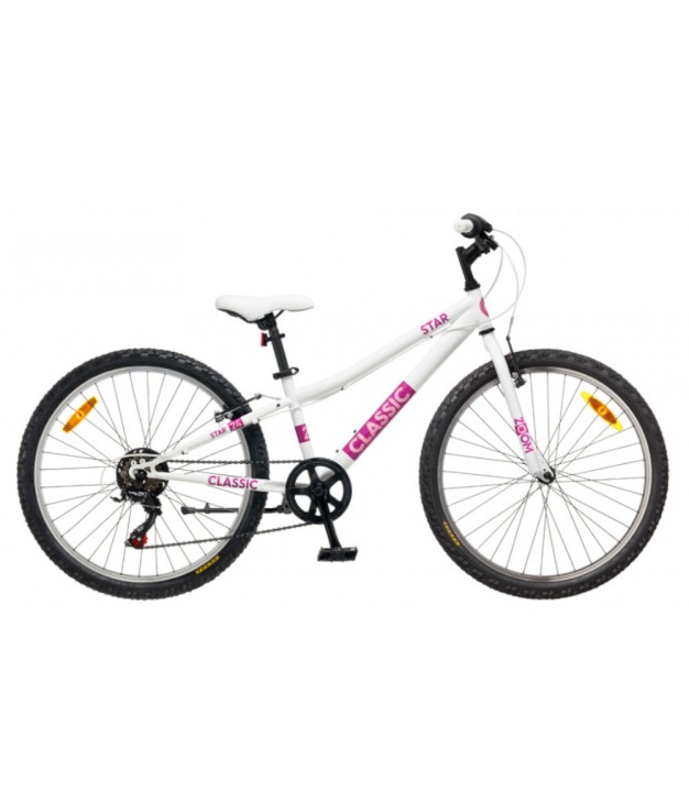 Classic Star 24'' Kids Bike, White/Pink