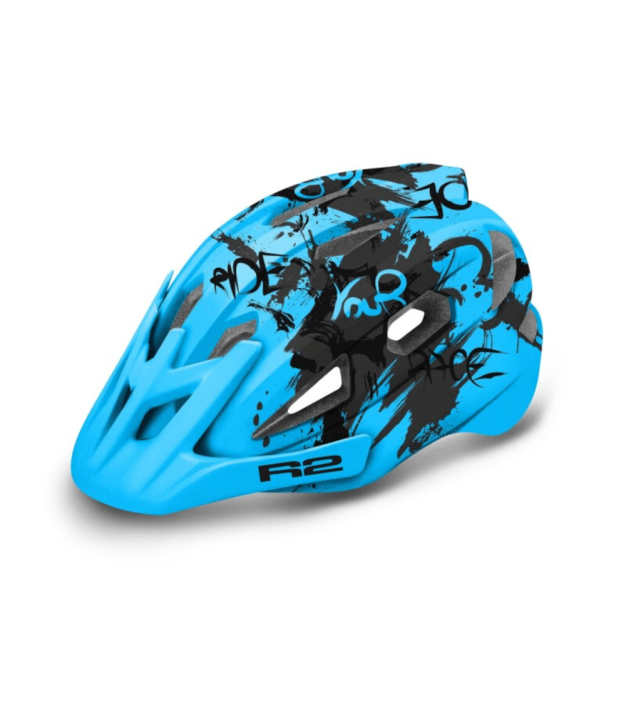 R2 Wheelie Kids Bike Helmet, blue/grey