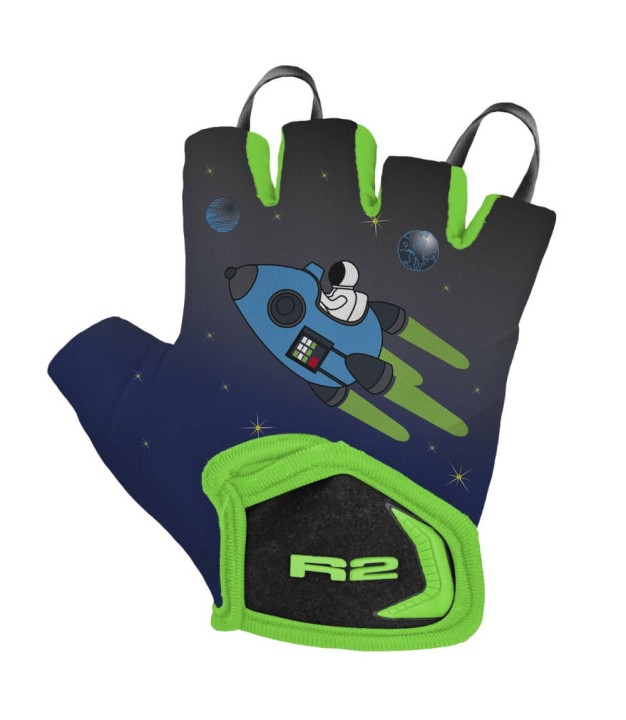 R2 Voska Kids Bike Gloves, Blue/Green